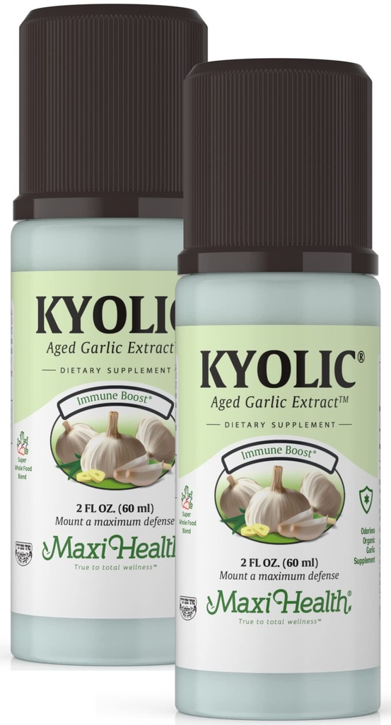 Kyolsk aged hvidløg Udtræk Flydende - Odorless hvidløg Kosttilskud - Økologisk Kyolsk hvidløg - Økologisk hvidløg Kosttilskud til hjerte sundhed (2 Pack)