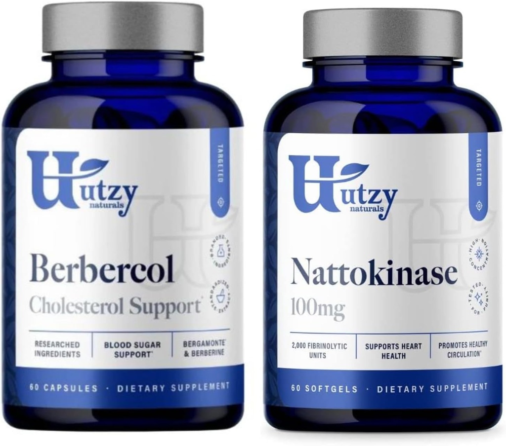 Utzy Naturals Metabolic Support Bundle 124; Nattokinase 100 mg og Berbecol 500 mg