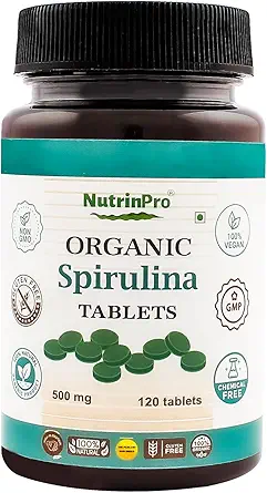 Organic Spirulina Tablets - 100% Pure Vegan, Non- GMO, Gluten Free, Chemical Free