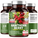 N1N Premium Hawthorn Berry kapsler [Max Strength, 2660mg] Alle naturlige Hawthorn ekstrakt supplement til støtte Immunitet, 120 Caps