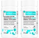 DrBioCare collagen peptider til kvinder, skønhed Vitamin & Mineral supplement, indeholder vitamin D3, Probiotika til kvinder & Collagen peptider, vitamin B kompleks, vitamin E 120 tabletter