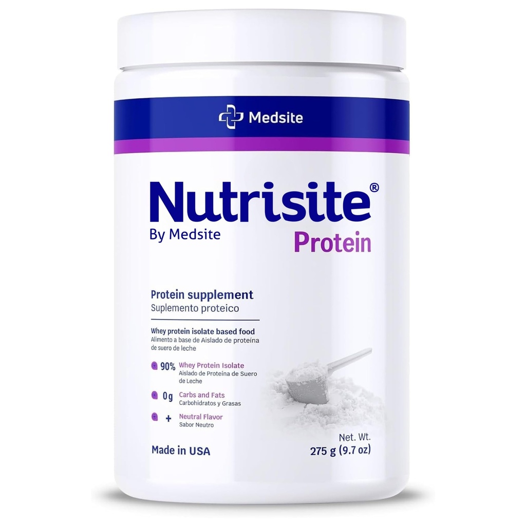 Nutrisit Whey Protein Isolate - Hydrolyseret Protein Powder, Carb, Gluten og Sacarised Free, Unflavored (9.7 Oz)