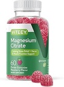 VITEEY Magnesium gummier til voksne - 66mg af Magnesium Citrate Gummy til ro, søvn, nerve & muskelfunktion Support - Vegetarisk, Gluten Free - 60 Greve