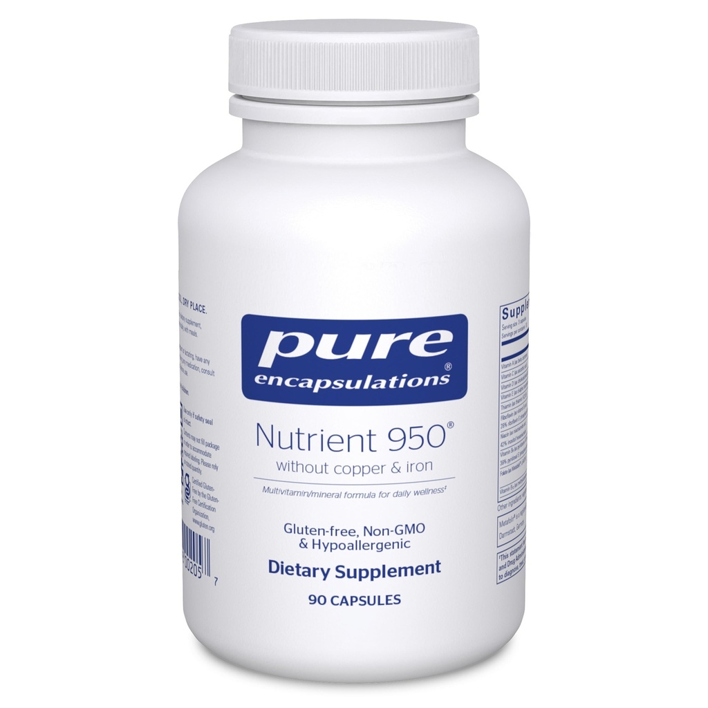 Rene indkapslinger Næringsstof 950 Uden kobber & jern; Hypoallergen Multi- Vitamin / Mineral Formel for Optimal Health