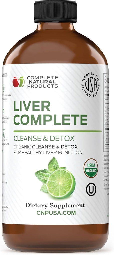 Komplette naturlige produkter Lever Complete 12oz - Økologisk flydende lever rense & Detox supplement til høje enzymer, fede lever, leverstøtte