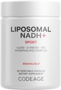 Codeage Liposomal NADH + Supplement - NADH, vitamin B12, D- Ribose as Bioenergy Ribose, CoQ10- 2- Måned Supply - Liposomal Levering - β- Nicotinamid Adenine Dinucleotid Pills - Non- GMO - 60 Kapsler