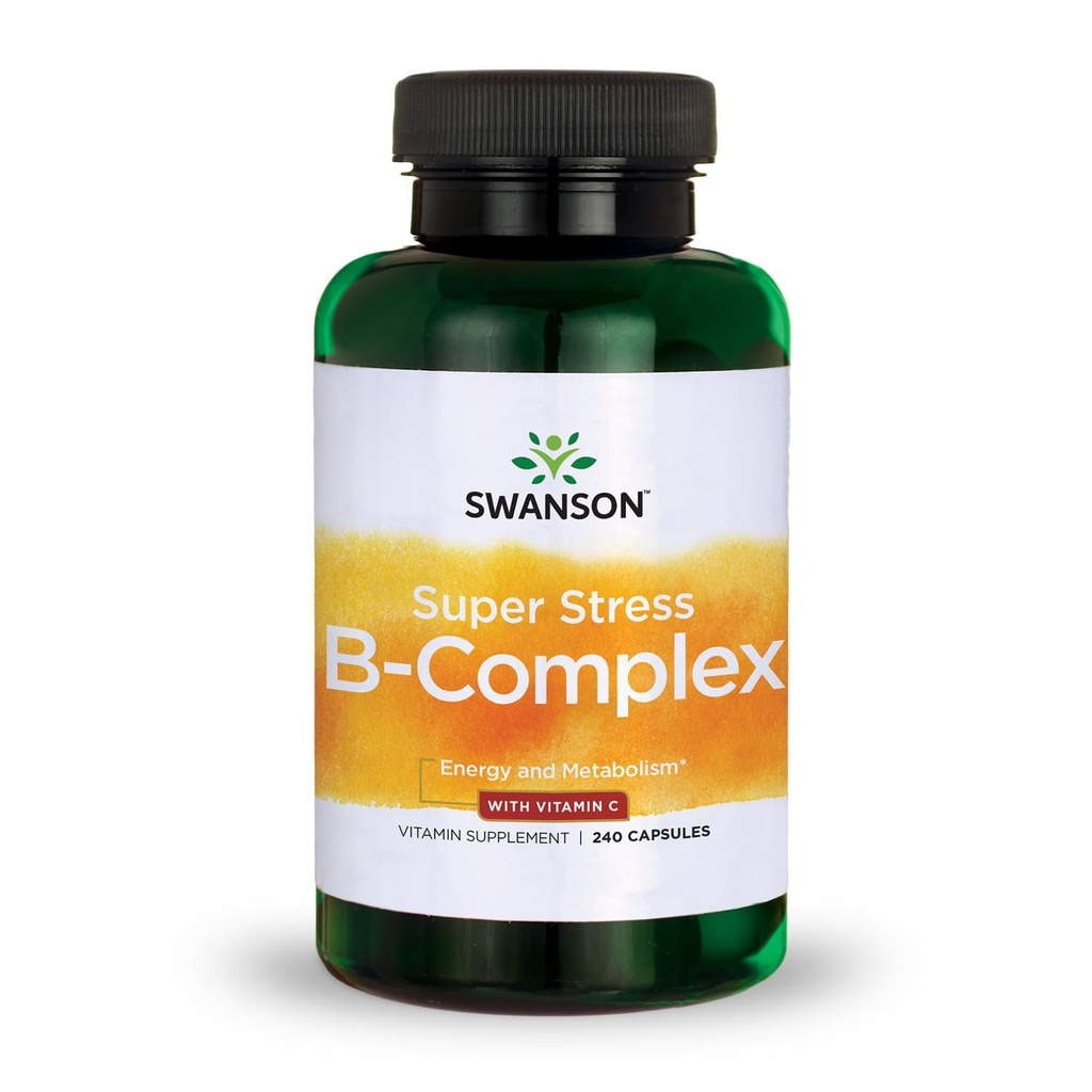 Swanson Super Stress B- Complex - Vitamin supplement - Formel for sunde energiniveauer - (240 kapsler)