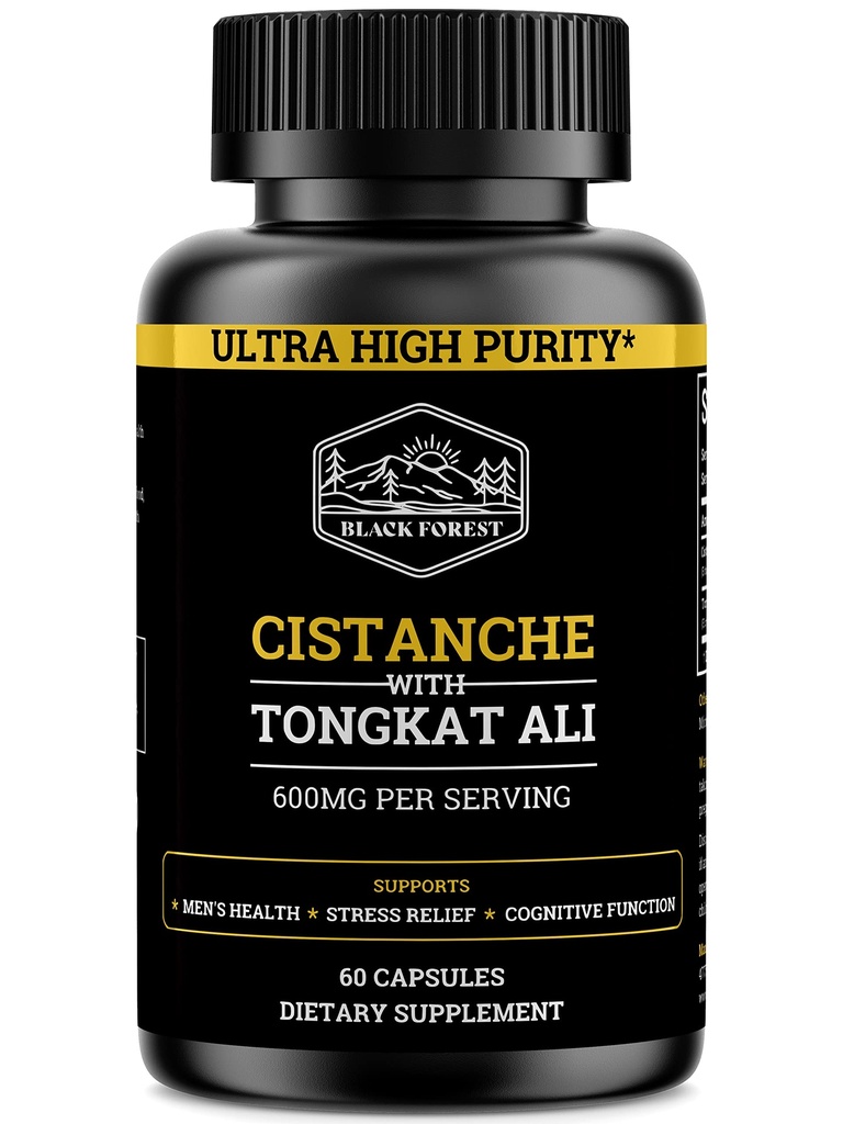 Cistanche Tubulosa 200mg & Tongkat Ali 400mg (Max Renhed) 2 Måned Supply (50% Echinacosid + 10% Acetosid med Tongkat Ali for Men 200: 1 (Longjack) Eurycoma Longifolia) svarende til Fadogia Agrestis