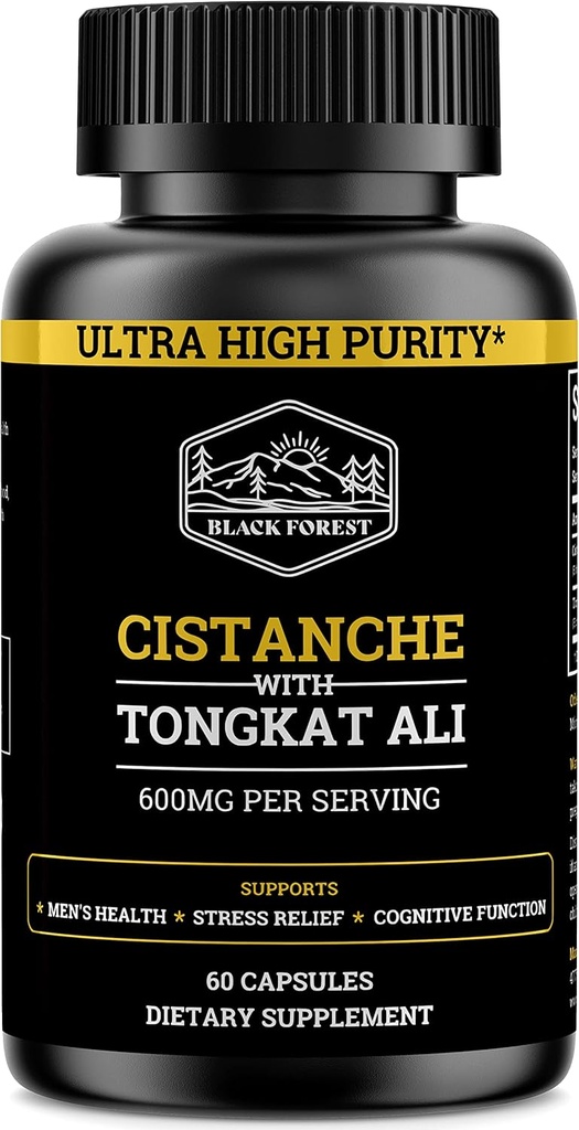 Cistanche Tubulosa 200mg & Tongkat Ali 400mg (Max Renhed) 2 Måned Supply (50% Echinacosid + 10% Acetosid med Tongkat Ali for Men 200: 1 (Longjack) Eurycoma Longifolia) svarende til Fadogia Agrestis