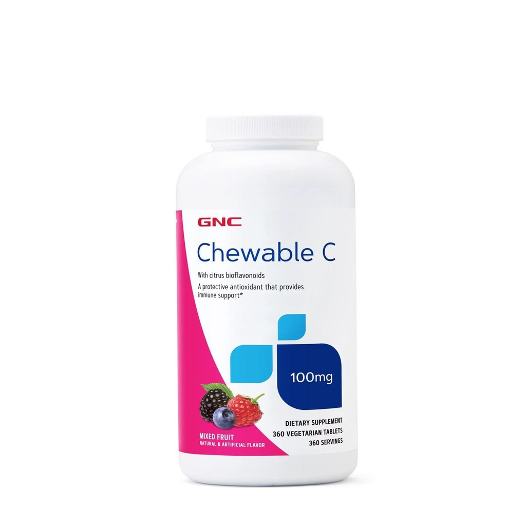 GNC-vitamin C 100mg, giver immunforsvar, blandet frugt, 360 Servere