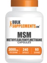 Bulkaddiments.com MSM kapsler - Methylsulfonylmethan, MSM 3000mg - Joint Supplements, Gluten Free, 4 kapsler per servering, 240 greve (pakke med 1)