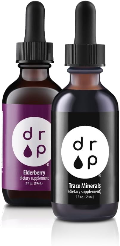 Drop Kosttilskud Organic Trace Minerals Electrolyte Drops og Organic Elderberry 2 oz Liquid Drops Bundle
