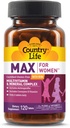 Country Life Max for kvinder - Multivitamin og mineralkompleks, Iron- fri - 120 tabletter