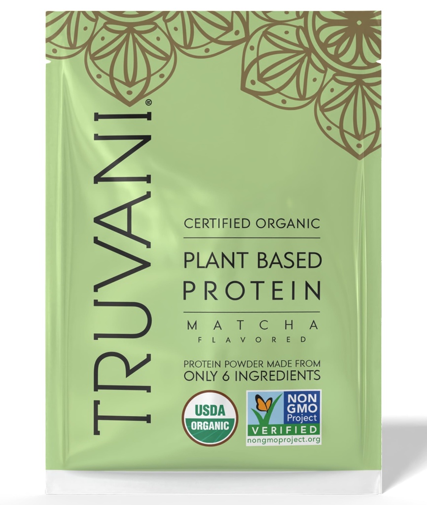 Truvani Vegan Pea Protein Powder • 124; Matcha • 124; 20g Organic Plant Based Protein • 124; 1 Servering • 124; Keto • 124; Gluten & Dairy Free • 124; Lav Carb • 124; Ingen tilsat sukker
