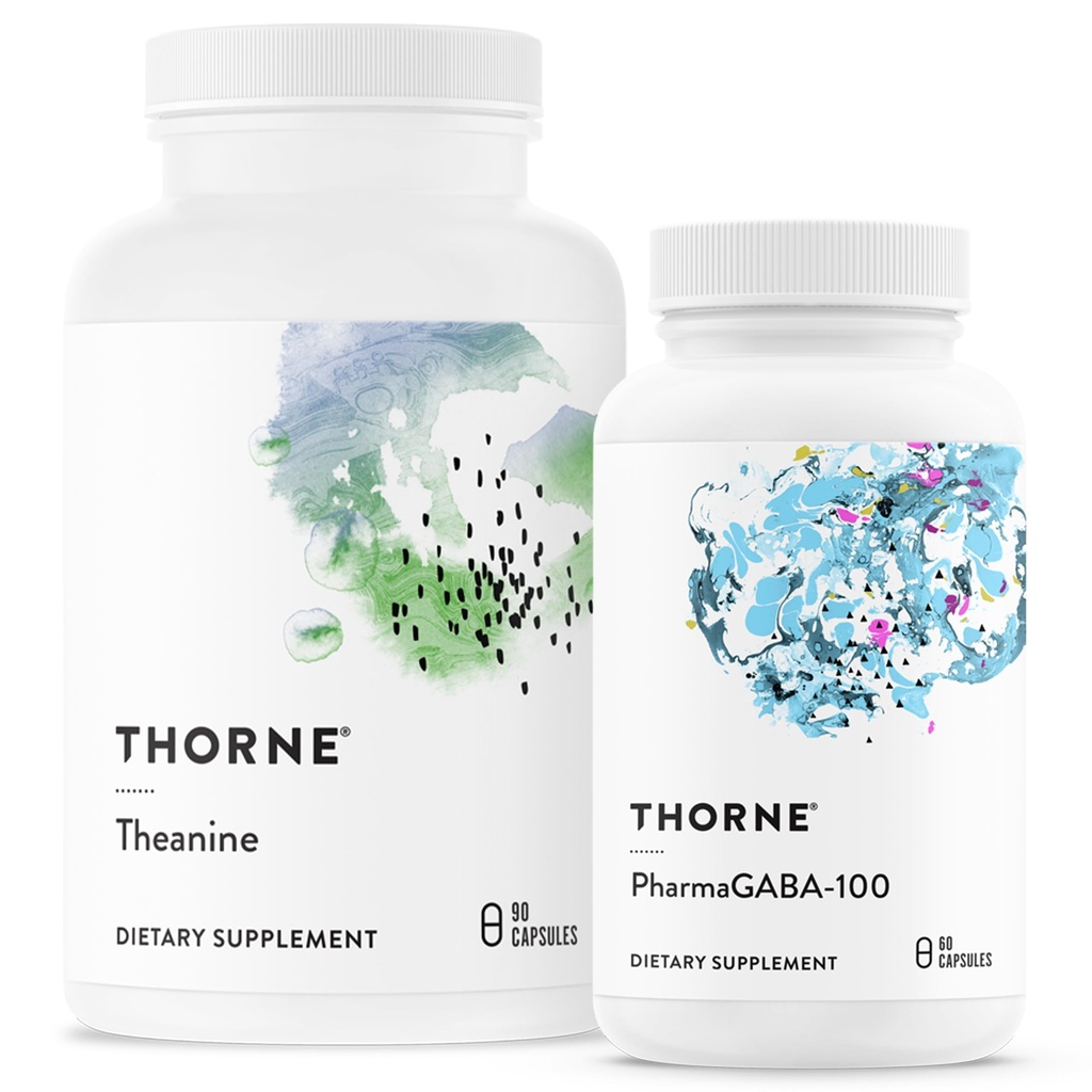 THORNE - Relax & Restore Bundle - L- Theanine og PharmaGABA- 100 Duo til stress Relief & Afslapning - 60 til 90 Servering