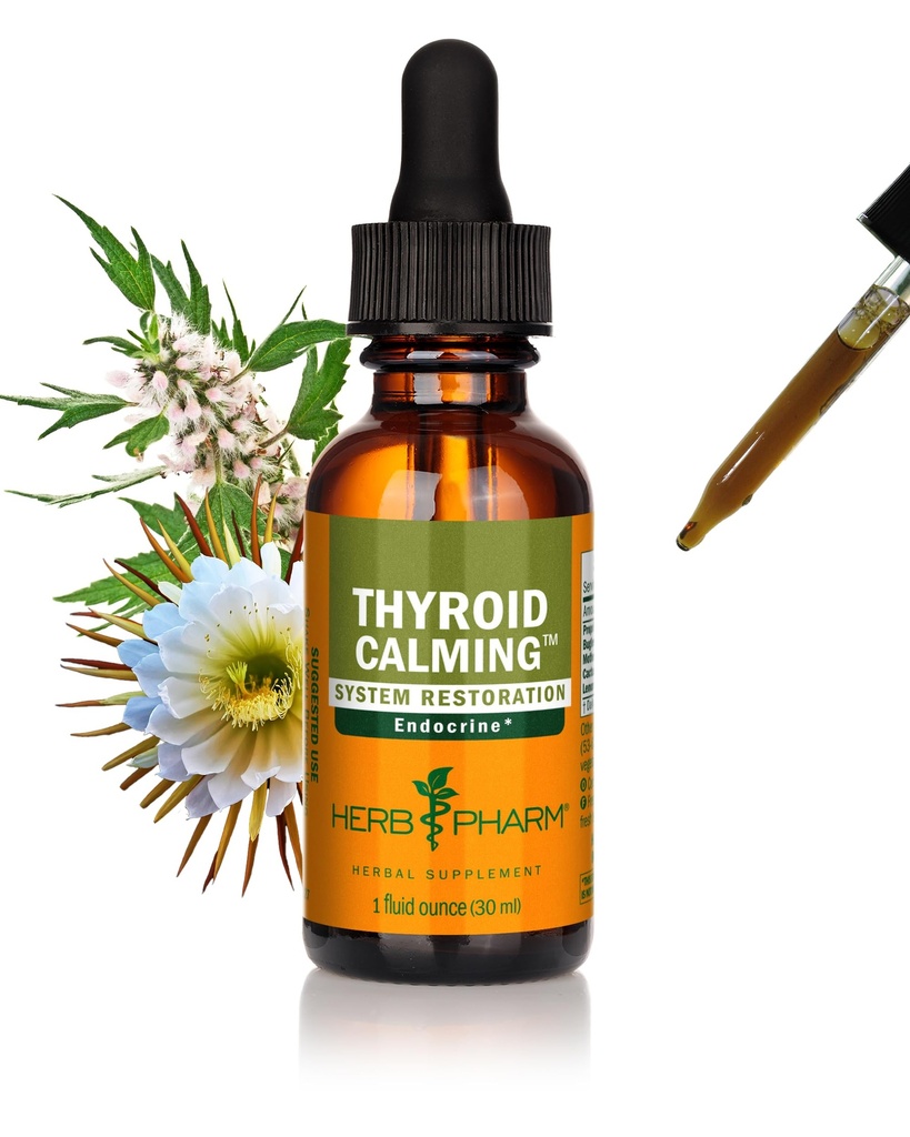 Herb Pharm Thyroid Calming Liquid Herbal Formel for Endokrine System Support - 1 Ounce