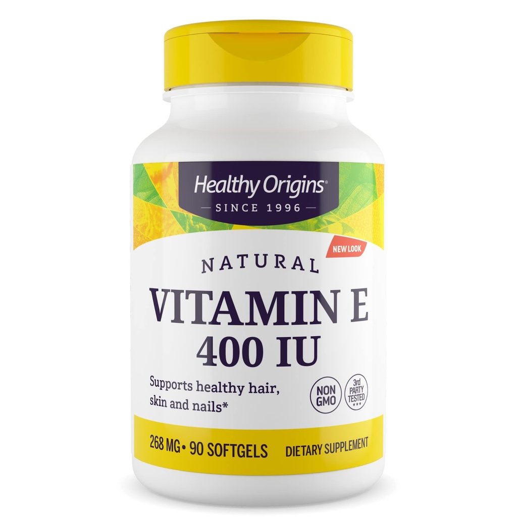 Sunde origin E 400 IE (naturlig, non- GMO, gluten fri, hudstøtte, cardiovaskulær support), 90 Softgels