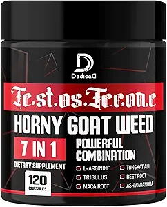 7 in-1 Ultra Test Support with Tribulus Terrestris Horny Goat Weed L-Arginine Maca Root Tongkat Ali Beet Root - Energy Workout Muscle Strength Support 120 Capsules