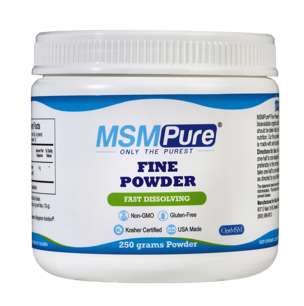 KALA SUNDHED MSMPure Hurtig opløsning Fine MSM Powder krystaller - US- Made MSM til fælles sundhed, hududseende, og hår & negle støtte - 8.8 oz, Økologisk svovl