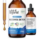 Wild & Organic Alkohol Detox Drops - Lever & Nyre Rengøring med mælk tidsel, Chanca Piedra Stone Breaker - Anti Alkohol Complex for lever Cleanse Detox - Vegan, Ingen Sukker & Tilsætningsstoffer - 4 fl oz