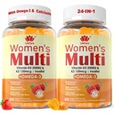 Dame Multivitamin Gummy med Omega 3 BuddHA / EPA), Vitamin D3 K2, Calcium, Inositol, Daily Dame Vitamin A C E B Complex, L- MethylFolate, Methyl B12, Sukker Free Methylerede Multivitaminer Mineraler, 120Cts