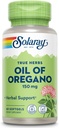 SOLARAY Oil of Oregano Softgels 150 mg - Oregano Oil supplement til kraftfuld wellness support - Gentle fordøjelse - Ekstra Virgin Olivenolie Base - Vegan, 60- dag garanti - 60 Servere, 60 Softgels