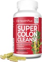 Sundhed Plus Super Colon Cleanse 15 dages levering af Gentle Gut Cleanse Detox, Psyllium Husk, Probiotika til Forstoppelse Relief & fordøjelsesstøtte, 60 kapsler
