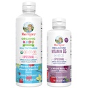 MaryRuth Organics Kids Multivitamin Liposomal (Jordbær Cherry & Vanilla) & Vitamin D3 Liposomal (Blandet Berry) Clean Label Project Verified ® Vitaminer for Immunitet & Samlet Wellness, Vegan, Non- GMO
