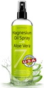 Syv Minerals Pure Magnesium Oil Spray med Aloe Vera 12oz - Pharmaceutical (USP) Grade, Højeste Styrke med Instant Relief for Feet, Sleep, Muskelsmerter & kramper - Mined i USA