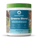 Amazing Grass Green Blend Alkalize & Detox: Smoothie Mix, Rengøring med Super Green & Beet Root Powder, fordøjelsesfremmende enzymer, Prebiotika & Probiotika, 30 Servere (Packaging May Vary)