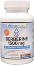 Wonder Laboratories Berberine HCL 1,500mg + Cinnamon, Chromium, & Bioperine Maintenance for Glucose, Heart & Immune System Health Gluten & GMO Free - 60 Capsules