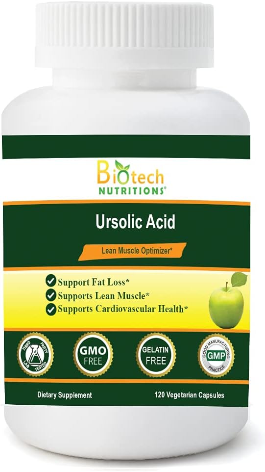 Ursolsyre 200 mg Gelatine Free Non- GMO Made in USA, 120 Count