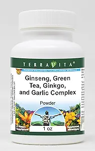 Ginseng, Green Tea, Ginkgo og Hvidløg Complex Powder (1 oz, ZIN: 517068) - 3 Pack