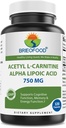 Brieofood Acetyl L- Carnitin Alpha Liposyre (ALA ALC) 750 mg 120 Kapsler