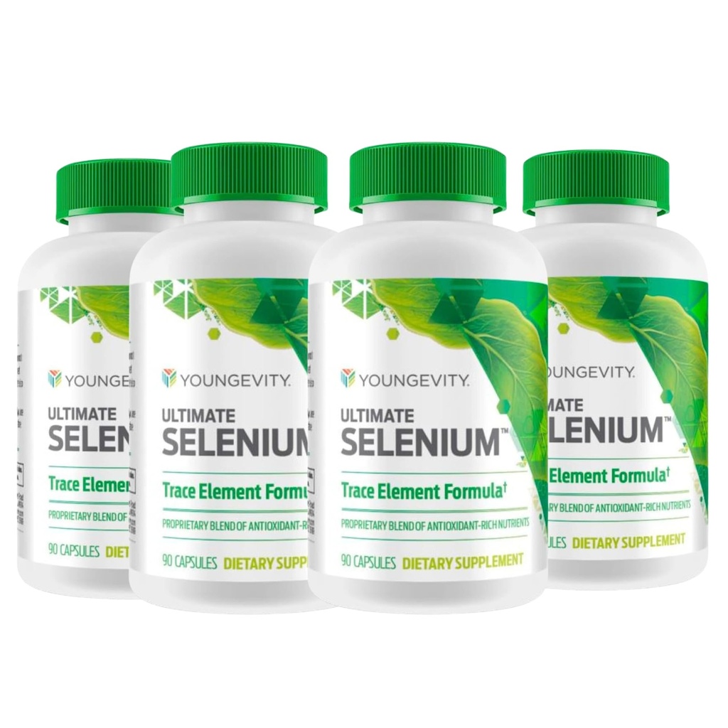 Youngevity Ultimate Selenium + Cofactors - Essential Mineral Supplement til immunforsvar, Antioxidant Defense, Thyreoideafunktion, og Cellular Health (I- selenomethionin) - (90 kapsler)