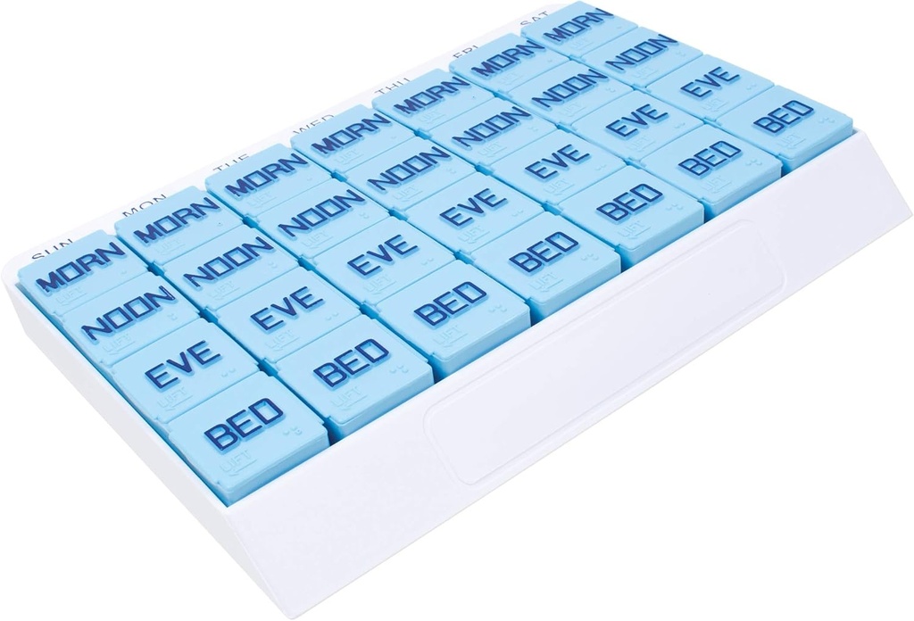 Apex Stor 7 Dag Ugentlig Pill Organizer - Ugentlig Pill Organizer, 4 gange om dagen, Easy@-@ Open, Organisere Medicin eller Vitaminer