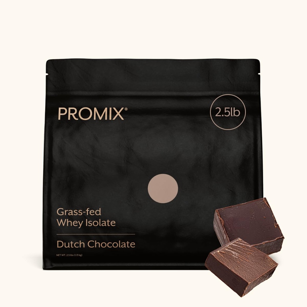 ProMix Nutrition Whey Protein Isolate Powder, Chokolade - Grass- Fed - Post Workout Fitness & Nutrition Shakes, Smoothies & Madlavning Opskrifter - Gluten- Free & Keto- Friendly - 2.5 Pund (pakning med 1 stk.)