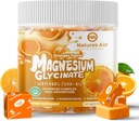 Magnesium Glycinat Soft Chews Supplement, Chewable Sugar Free Kalium Magnesium Chews med Magnesium Glycinate, D-vitamin, B6, og CoQ10 for rolig støtte og søvn for voksne, 60 dages forsyning-Orange