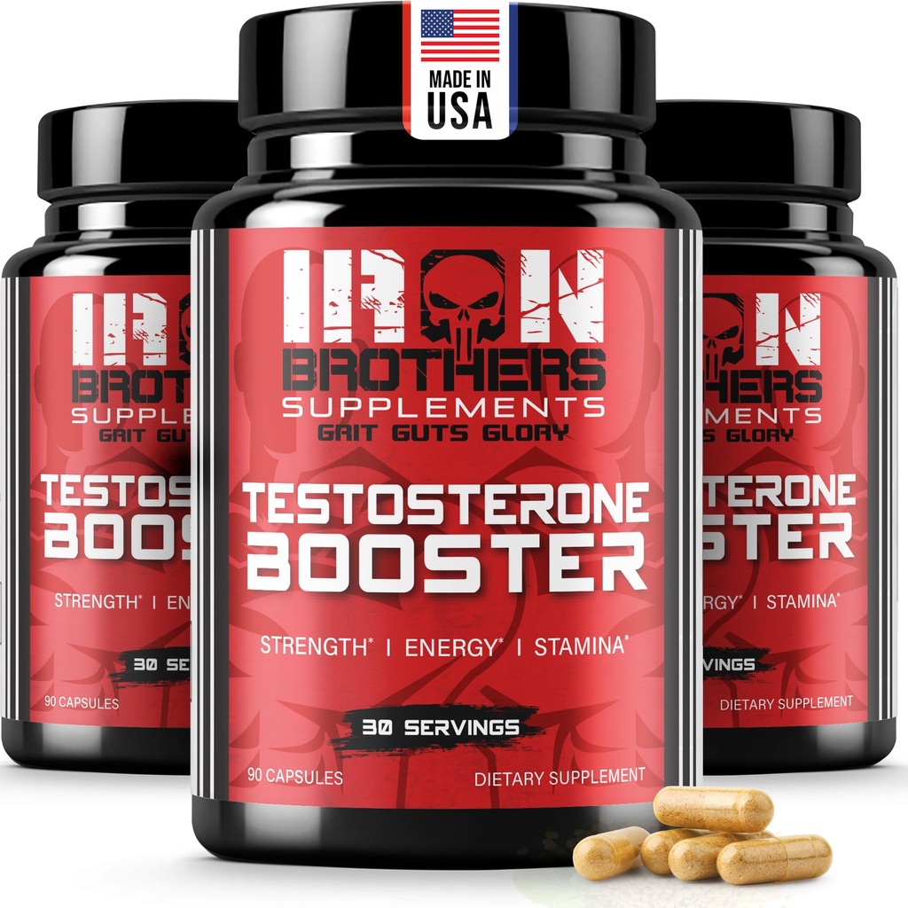 Testosteron Booster for mænd - Østrogen Blocker - Supplement Natural Energy, Strength & Stamina - Lean muskelvækst - fremmer fedt tab - øge mandlige ydeevne (3 flasker)