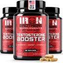 Testosteron Booster for mænd - Østrogen Blocker - Supplement Natural Energy, Strength & Stamina - Lean muskelvækst - fremmer fedt tab - øge mandlige ydeevne (3 flasker)