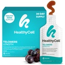 HealthyCell Telomere Længde Supplement - Anti- Aging Telomere Lengering Kosttilskud med Phytonutrients & Vitaminer til Cellular Health - AC- 11, Astragalus & Resveratrol - 30 Gel Packs, Grape Flavored
