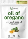 Micro Ingredients Oil of Oregano Softgels, 300 Count Memory 124; 2 i 1 Formuleret med Black Seed Oil, 4X Strength Carvacrol & Thymoquinone Memory 124; Plant baseret, non-GMO, & immunforsvar