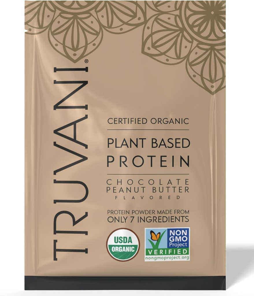 Truvani Vegan Pea Protein Powder Budding 124; Chocolate Peanut Butter Budding 124; 20g Organic Plant Based Protein Budding 124; 1 Servering Budding 124; Keto Budding 124; Gluten & Dairy Free Budding 124; Low Carb Budding 124; Ingen tilsat sukker