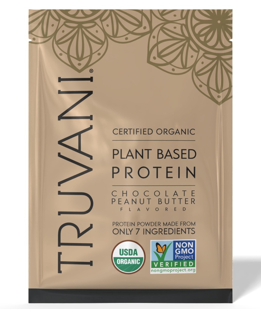 Truvani Vegan Pea Protein Powder Budding 124; Chocolate Peanut Butter Budding 124; 20g Organic Plant Based Protein Budding 124; 1 Servering Budding 124; Keto Budding 124; Gluten & Dairy Free Budding 124; Low Carb Budding 124; Ingen tilsat sukker