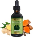 Go Nutrients gurkemeje - Økologisk gurkemeje tillæg med Curcumin, Ginger & Black Pepper - Flydende dråber Extract tinktur til hurtig absorption - Understøtter fælles sundhed & immunforsvar - 2oz