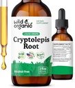 Wild & Organic Cryptolepis Sanguinolenta Tincture - Detox & immunsupport Supplement - 1 -Måned Supply - Cryptolepis Extract Liquid Drops - Vegan, Sugar & Alcohol- Free - 2 fl oz
