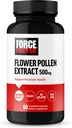 FORCE FACTOR Flower Pollen Prostata Support for mænds sundhed, Prostata Health Supplement, 500mg Flower Pollen Kapsler, Vegan, No Gelatine, Non- GMO, 60 Kapsler