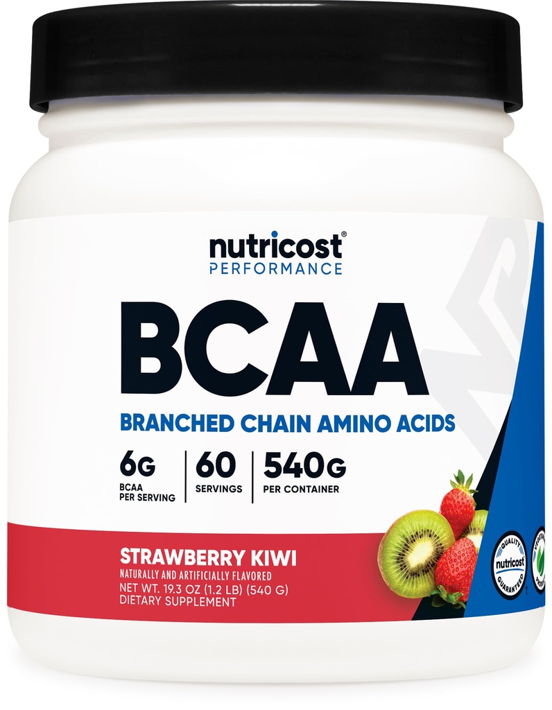 Nutricost BCAA Powder (Strawberry Kiwi) 60 Servering - Optimal 2: 1: 1 Ratio