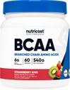 Nutricost BCAA Powder (Strawberry Kiwi) 60 Servering - Optimal 2: 1: 1 Ratio