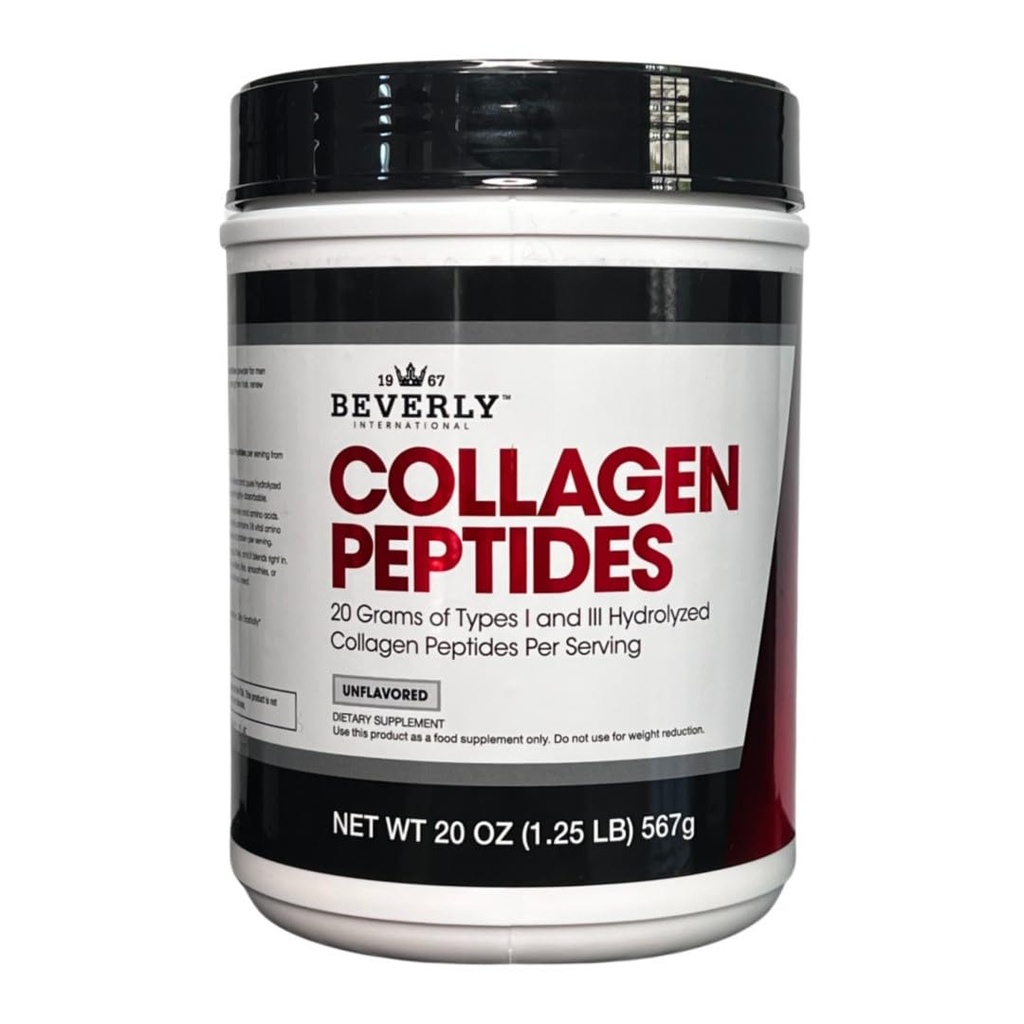 Beverly International Collagen Peptider Protein Powder. Youth udseende - hud, hår, negle, knogler og fælles sundhed. Let at bruge, Højtstående Absorbable. 18 Grams Protein, Unflavored 20 oz.